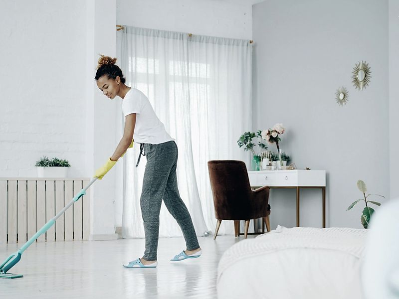 Cleaning crew finishing a unit between tenants