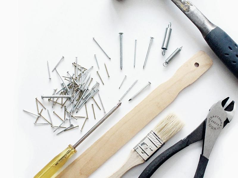 A trade partner's own tools laid out ready for a punch list